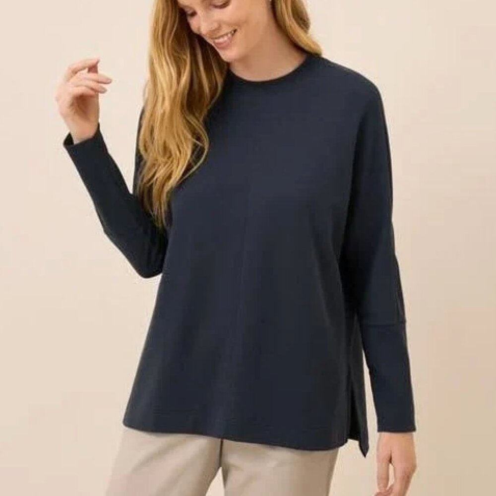 Pact Airplane Long Sleeve Poncho Midnight Blue XS/S